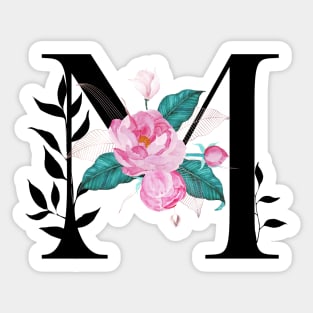 Floral Monogram M Sticker